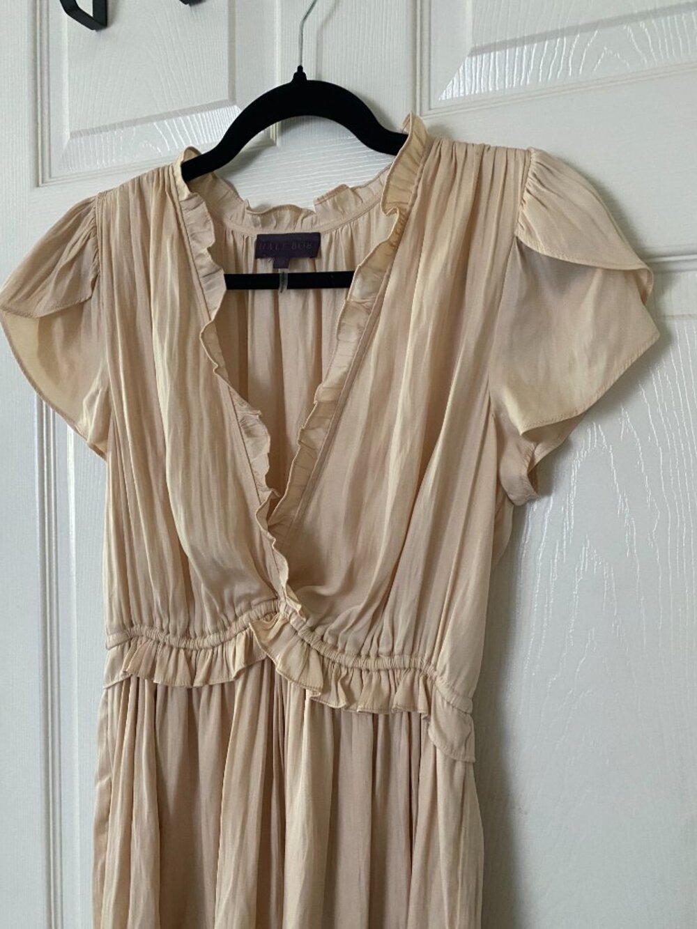Hale Bob | Ruffle Midi Dress in Champagne - Picture 6 of 12